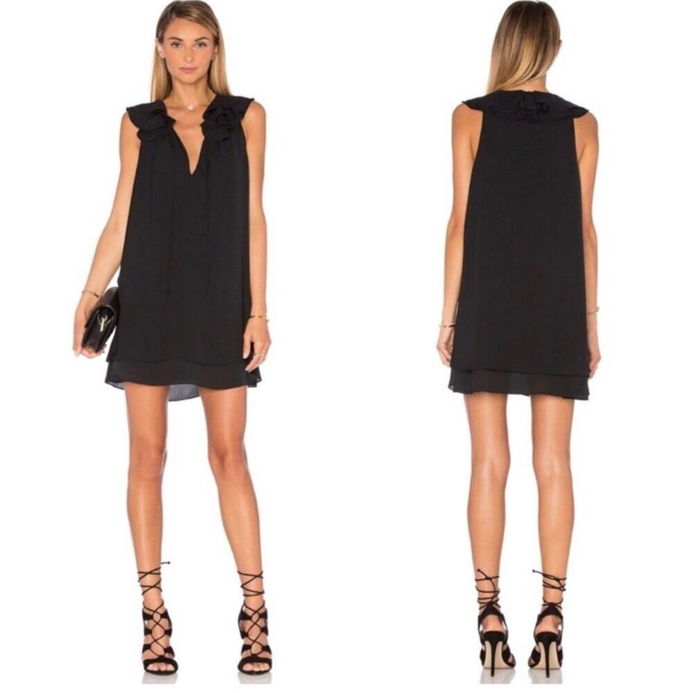 Amanda Uprichard x Revolve Belle Ruffle Black Dress M EUC
